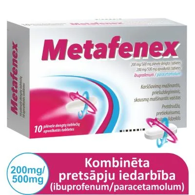 Metafenex 200 mg/500 mg apvalkotās tabletes N10
