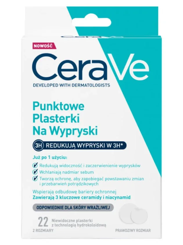 Cerave aizsargājoši pūtīšu plāksteri, 22 gb.
