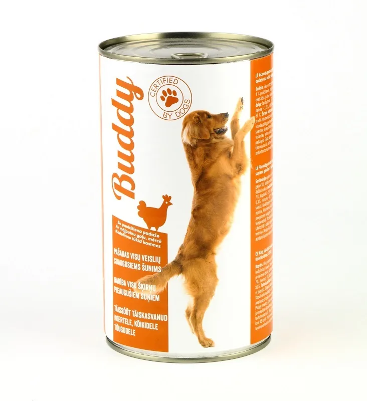 KONSERVI SUŅIEM BUDDY, AR MĀJPUTNIEM, 1250G