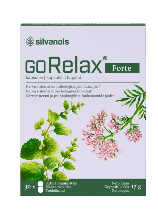 Silvanols Gorelax Forte kapsulas, 30 gb.