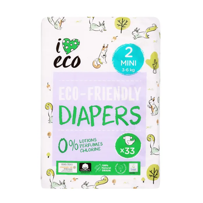 BĒRNU AUTIŅBIKSĪTES I LOVE ECO MINI 3-6KG S2, 33GAB