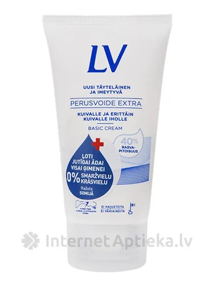 LV Extra pamatkrēms ķermenim jutīgai ādai, 150 ml