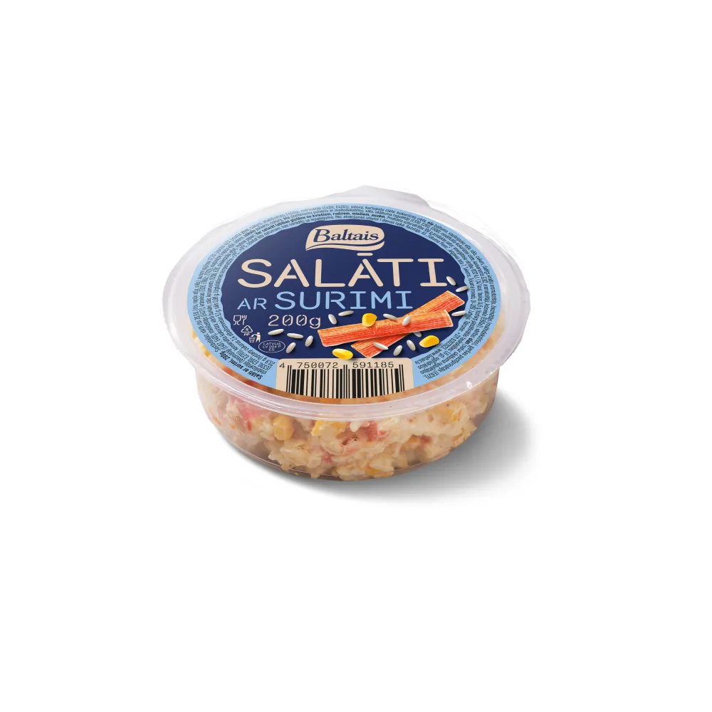 SALĀTI RĪSU AR SURIMI, 200G BALTAIS