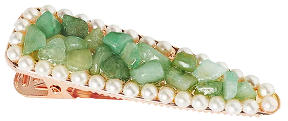 Crystallove Aventurine matu sprādze, 1 gab.