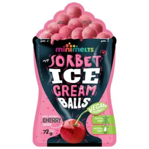 SALDĒJUMS MINI MELTS ĶIRŠU SORBETA BUMBAS 72G