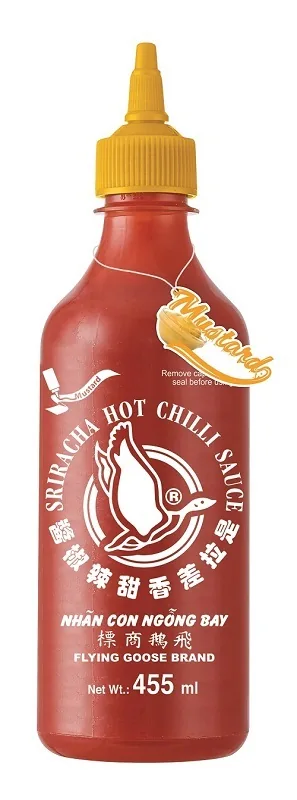ČILI MĒRCE FLYING GOOSE SRIRACHA, AR SINEPĒM, 455ML