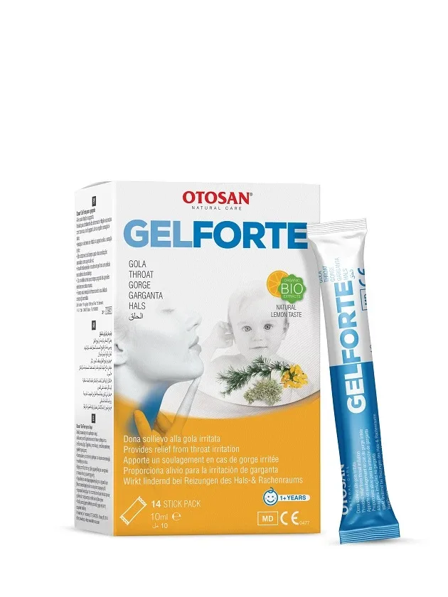 Otosan Throat Gel Forte gels kaklam, citrona garša, 14 paciņas