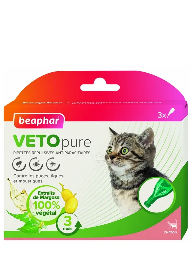 Beaphar Bea Neem Spot on kitten pilieni pret blusām, ērcēm un odiem, 3 gb.