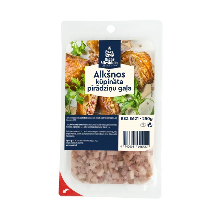PĪRĀDZIŅU GAĻA RĪGAS MIESNIEKS KŪPINĀTA ALKŠŅOS, KUBIŅOS 250G