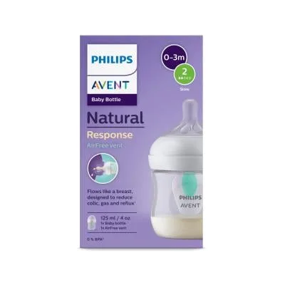 Бутылочка Philips Avent Natural Response против колик с клапаном AirFree, 0-3 м, 125 мл