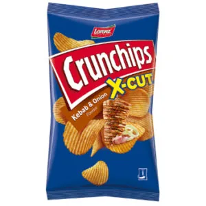 ČIPSI CRUNCHIPS X-CUT AR KEBABA UN SĪPOLA GARŠU 75G