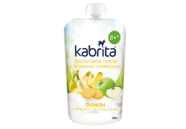 BIEZENIS KABRITA KAZAS PIENS, BANĀNS, CEPUMS, ĀBOLS 8+100G