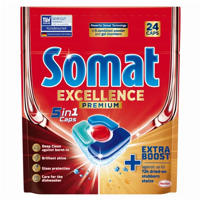 TRAUKU MAZGĀJAMĀS MAŠĪNAS KAPSULAS SOMAT EXCELLENCE PREMIUM 5IN1 24GAB