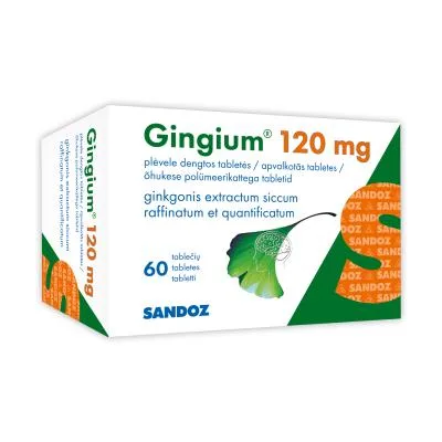 Gingium 120 mg apvalkotās tabletes N60