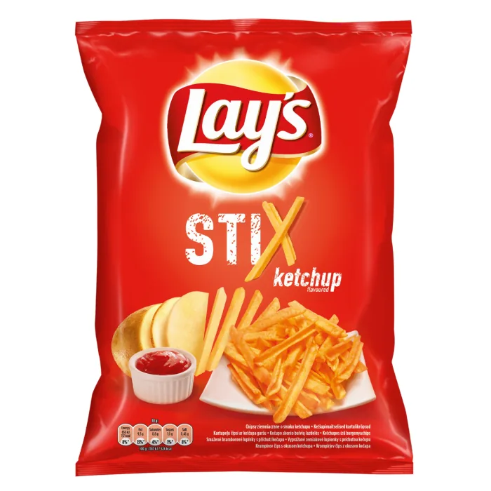 KARTUPEĻU ČIPSI LAY'S AR KEČUPA GARŠU 130G
