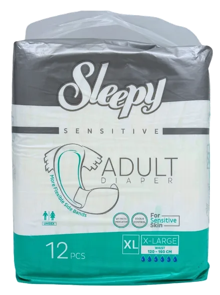 Sleepy Sensitive Adult XL autiņbiksītes, 12 gab.