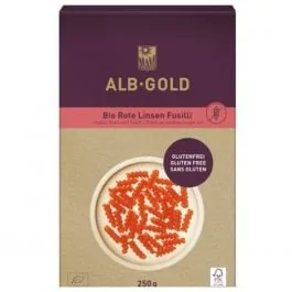 PASTA SARKANO LĒCU BEZGLUTĒNA FUSILLI BIO 250G