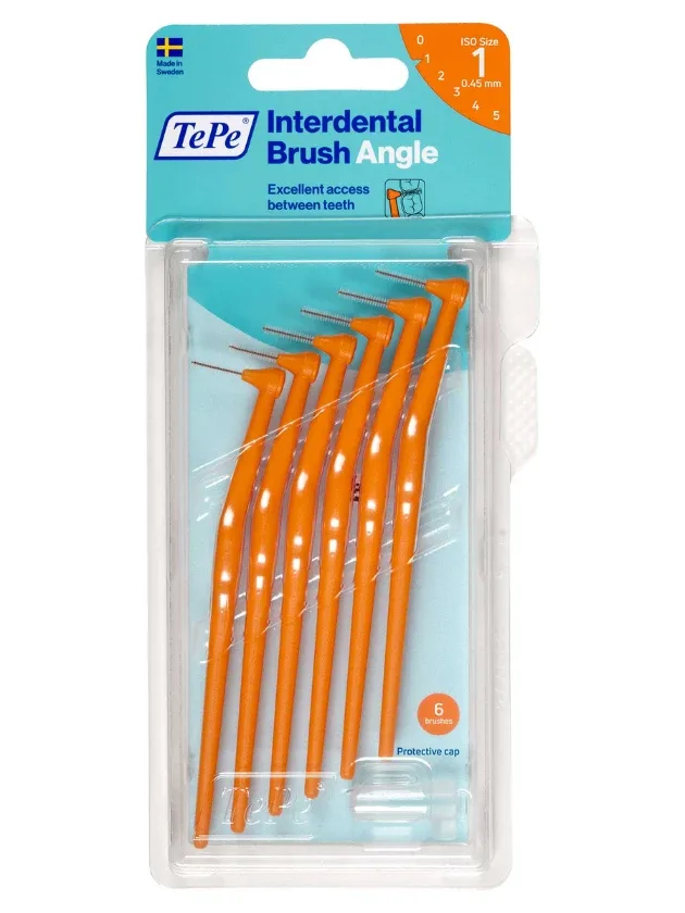 Tepe Interdental Brush Angle starpzobu birstītes 0,45 mm, oranža, 6 gab.