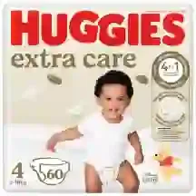AUTIŅBIKSĪTES HUGGIES EXTRA CARE 4 8-16KG 60GAB.