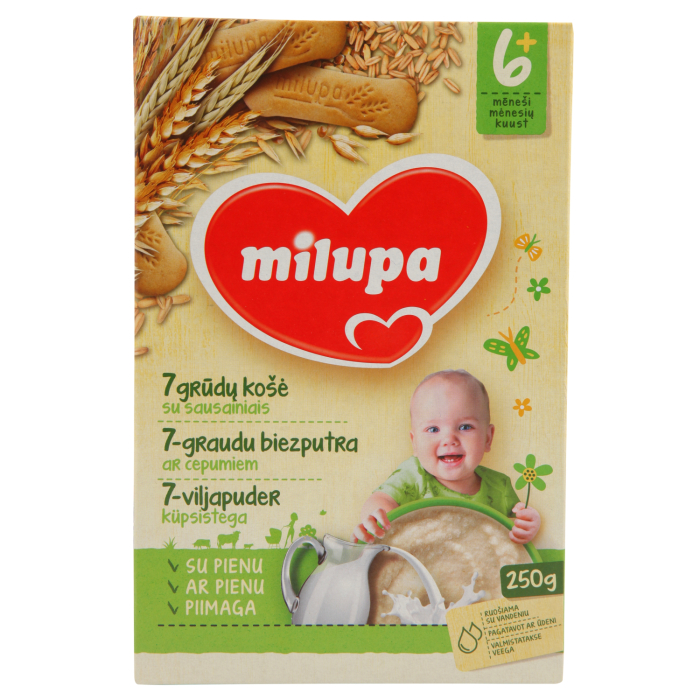 7 GRAUDU BIEZPUTRA MILUPA AR CEPUMIEM NO 6 MĒNEŠIEM 250G
