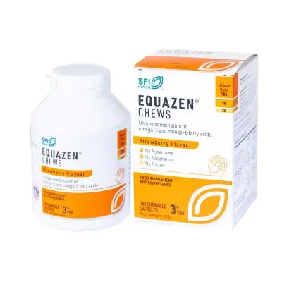 Equazen Chews košļājamās kapsulas ar zemeņu garšu N180