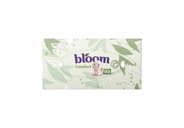 KOSMĒTISKĀS SALVETES BLOOM COMFORT 2KĀRTAS 150GAB.