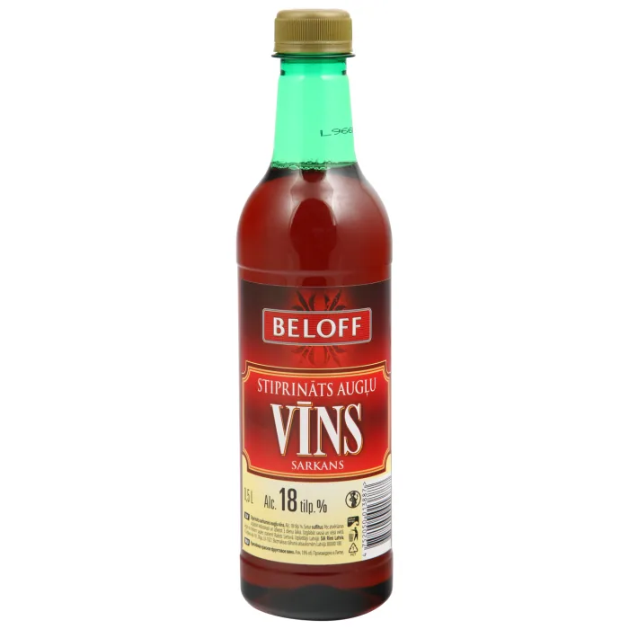 STIPRINĀTS AUGĻU VĪNS BELOFF SARKANS 18% 0,5L