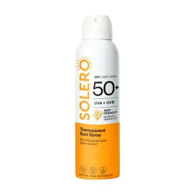 Solero SPF50+ caurspīdīgs sauļošanās aizsargsprejs 200 ml