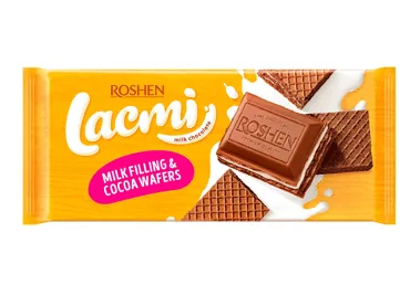 PIENA ŠOKOLĀDE LACMI AR VAFELES PILDĪJUMU 90G