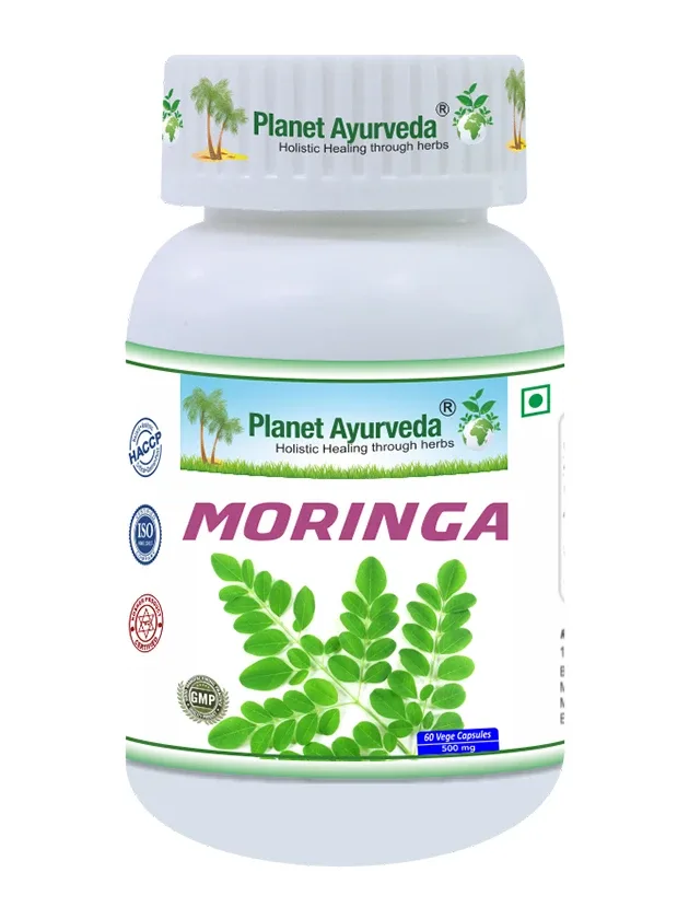 Planet Ayurveda® ar moringas lapu ekstraktu organic, 60 kapsulas