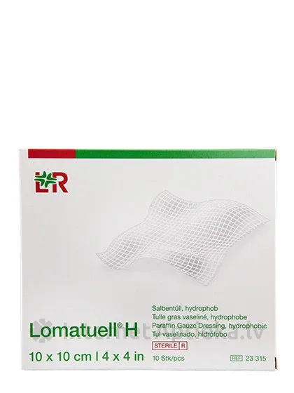 Lomatuell H sterils parafīna tīkliņš, 10 cm X 10 cm