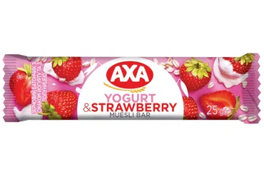 MUSLI BATONIŅŠ AR JOGURTU UN ZEMENĒM AXA 25G