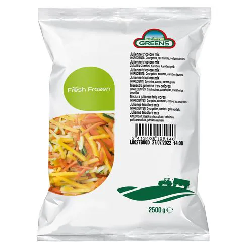ĀTRI SALDĒTS DĀRZEŅU MAISĪJUMS GREENS JULIENNE,2.5KG  IQF