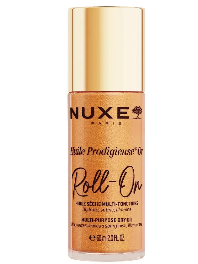 Nuxe Huile Prodigieuse Or roll-on sausā eļļa ar mirdzumu, 60 ml