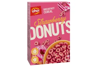 SAUSĀS BROKASTIS OHO STRAWBERRY DONUTS 325G
