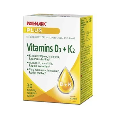 Walmark D3 vitamīns 4000SV + K2 kapsulas N30