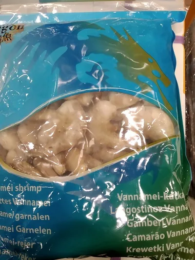 BALTKĀJU GARNELES EBI, SALDĒTAS, 26/30, JĒLAS, ČAULĀ, IEGRIEZTAS, 25% GLAZŪRĀ, 750G/1KG, HLSO EP RAW