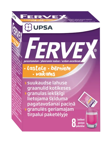 Fervex bērniem paciņas, 8 gab.