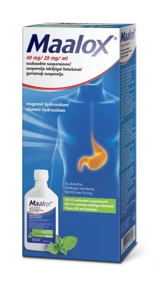Maalox 40 mg/35 mg/ml suspensija, 250 ml