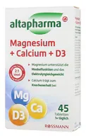 ALTAPHARMA MAGNESIUM+CALCIUM+D3 UZTURA BAGĀTINĀTĀJS, 45TAB.