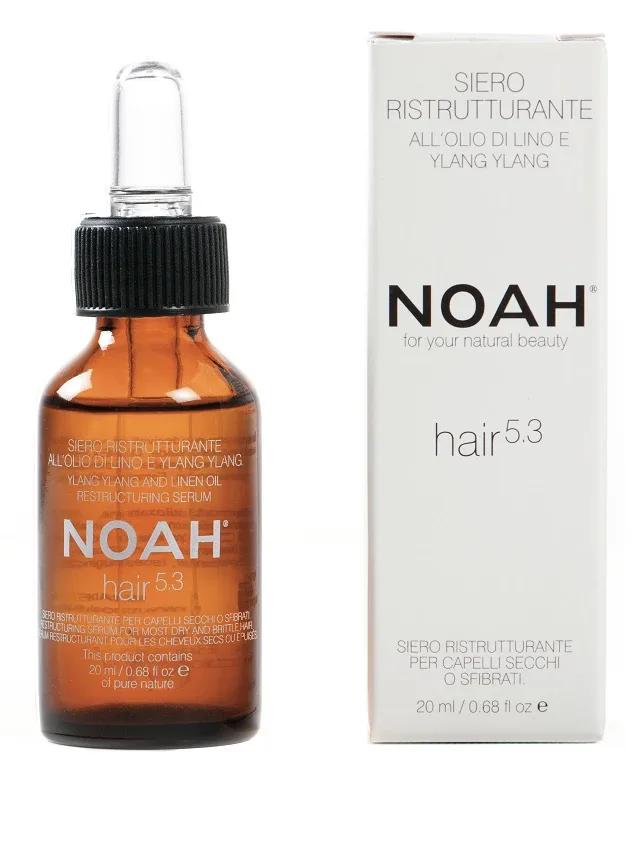 Noah serums matu tekstūras atjaunošanai ar ilang ilangu un linsekļu eļļu, 20 ml