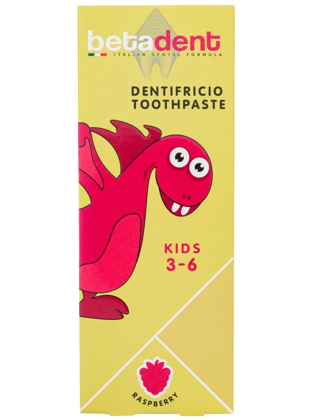 Betadent Kids 3-6 bērnu zobu pasta raspberry, 75 ml