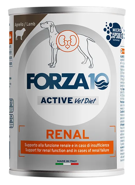 FORZA10 Active Vetdiet Renal ar jēru, suņiem mitrā barība, 390 g