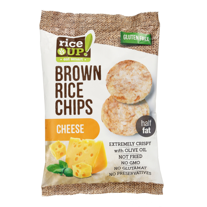 BRŪNO RĪSU ČIPSI AR SIERU 60G