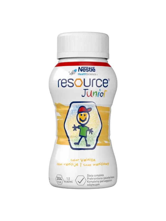 Nestle Resource Junior pārtika medicīniskiem nolūkiem ar vaniļas garšu, 4 x 200 ml