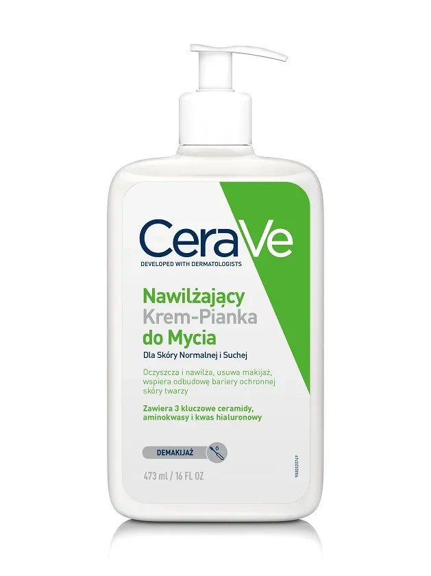 Cerave mitrinošas krēmputas ar keramīdiem sejas ādas mazgāšanai, 473 ml