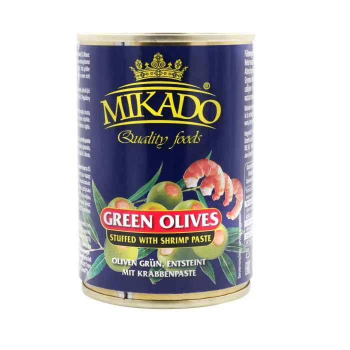 ZAĻAS OLĪVAS MIKADO PILDĪTAS AR GARNELĒM 300G/110G
