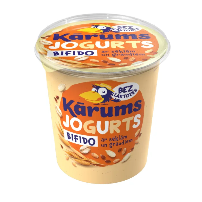 JOGURTS KĀRUMS BIFIDO AR SĒKLĀM UN GRAUDIEM, BEZ LAKTOZES 350G