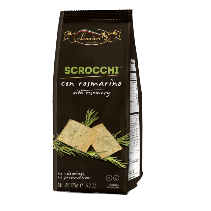 KREKERI LAURIERI SCROCCHI AR ROZMARĪNU 175G