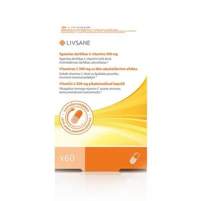 Livsane C vitamīns 500 mg kapsulas N60